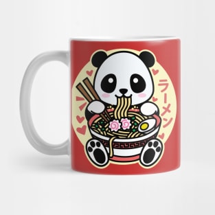 Panda Eating Ramen Cute Kawaii Design Mug